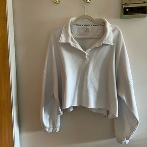 Aerie XXL TTG White Long Sleeve Crew Neck Sweater Cropped Soft